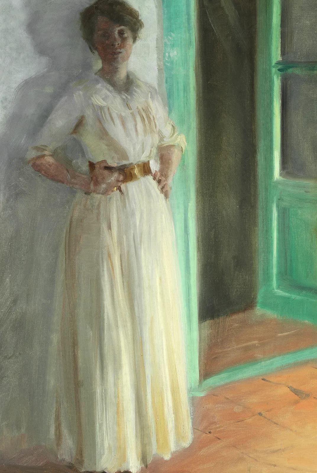 Marie Krøyer bij lamplicht op het terras – Peder Severin Krøyer