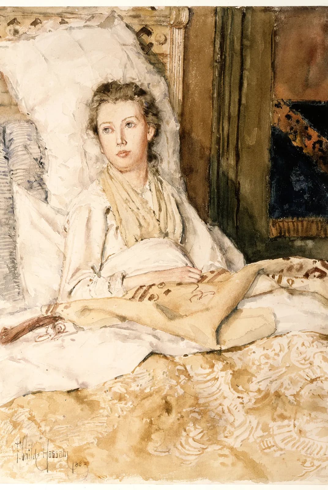 Maud aan het naaien – Childe Hassam
