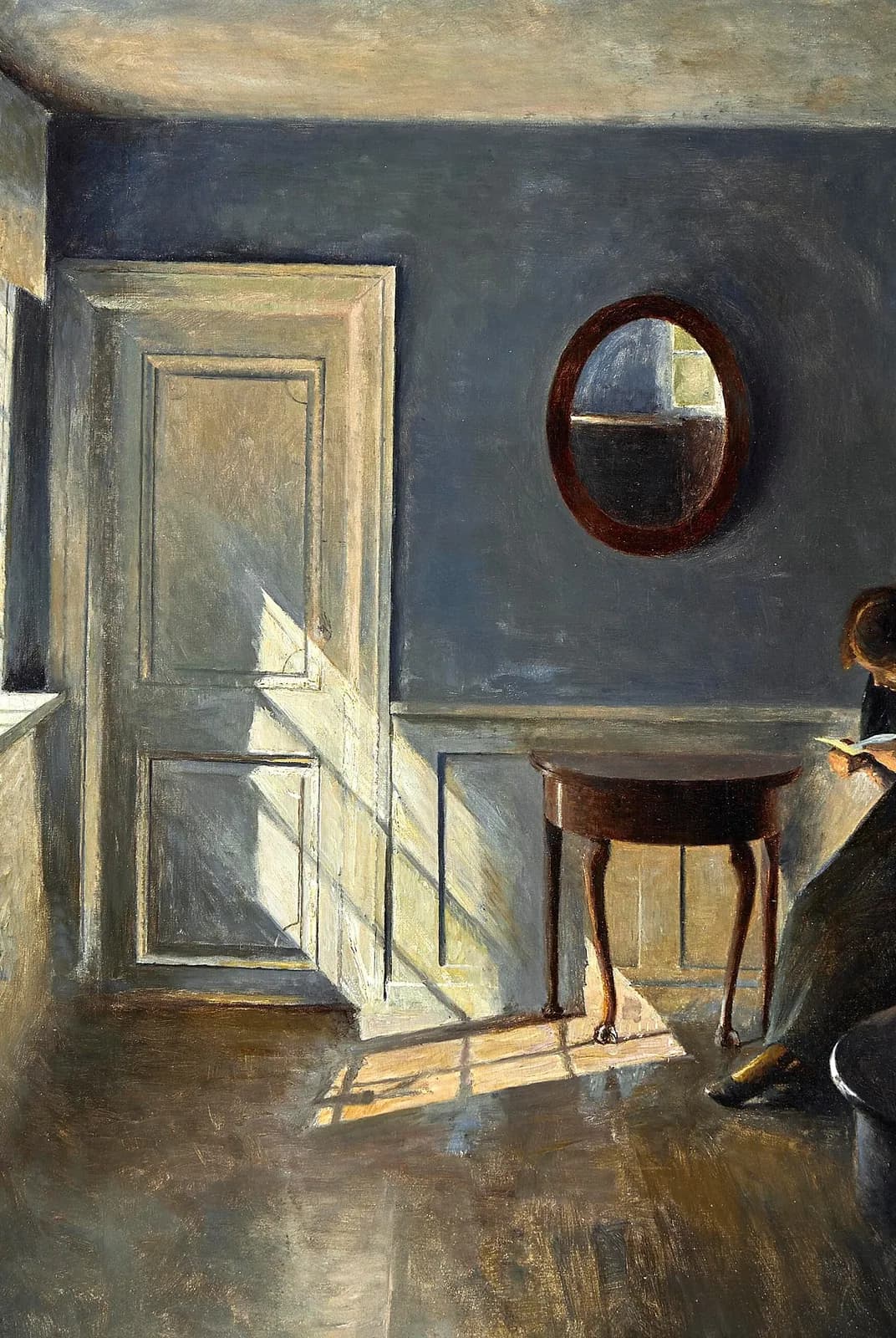 Meisje in wit zonlicht-interieur – Peter Ilsted