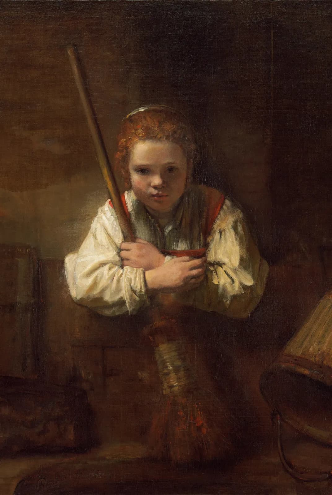Meisje met een Bezem – Rembrandt van Rijn