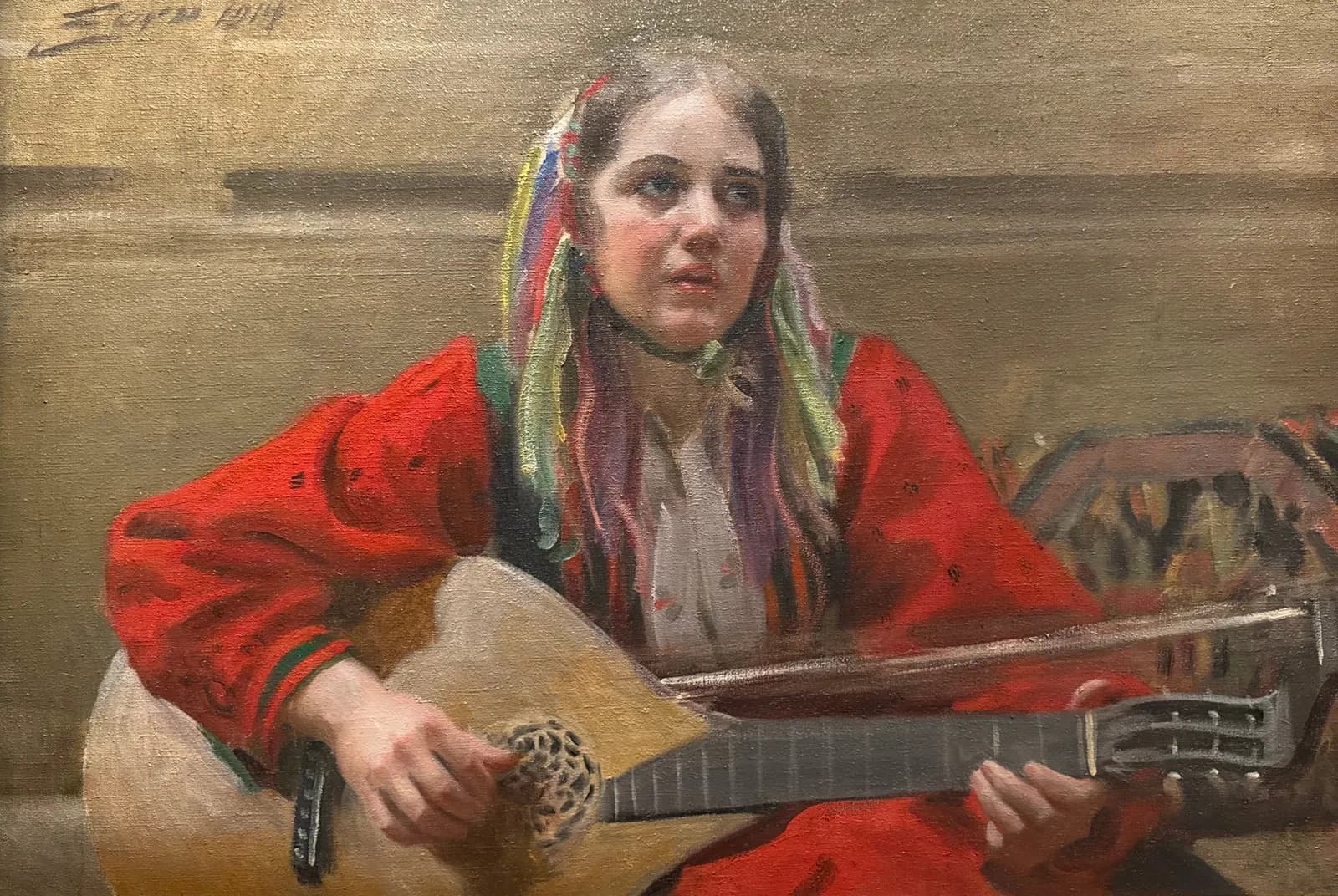 Meisje uit Dalarna met luit – Anders Zorn