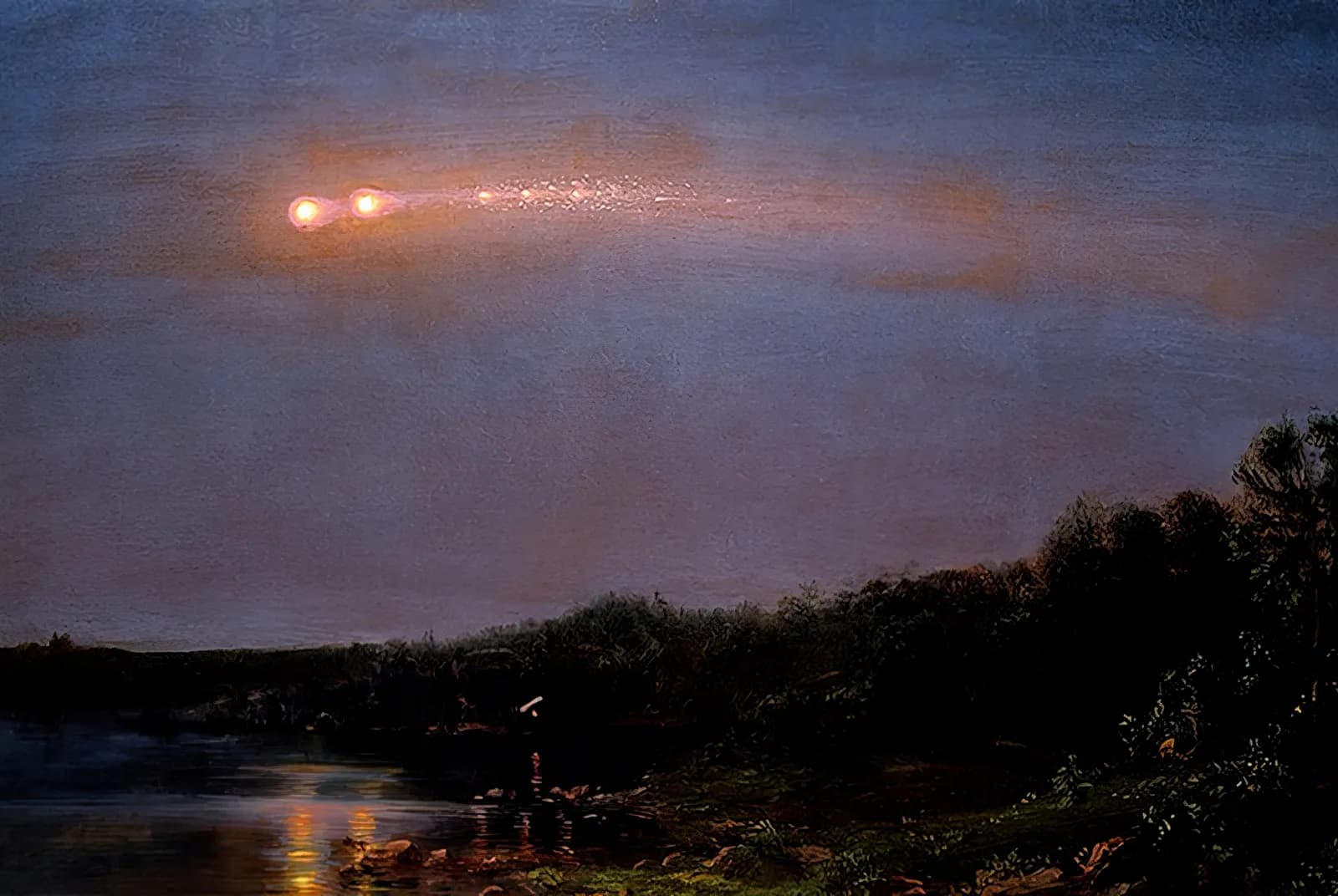 Meteorenregen boven de vallei – Frederic Edwin Church
