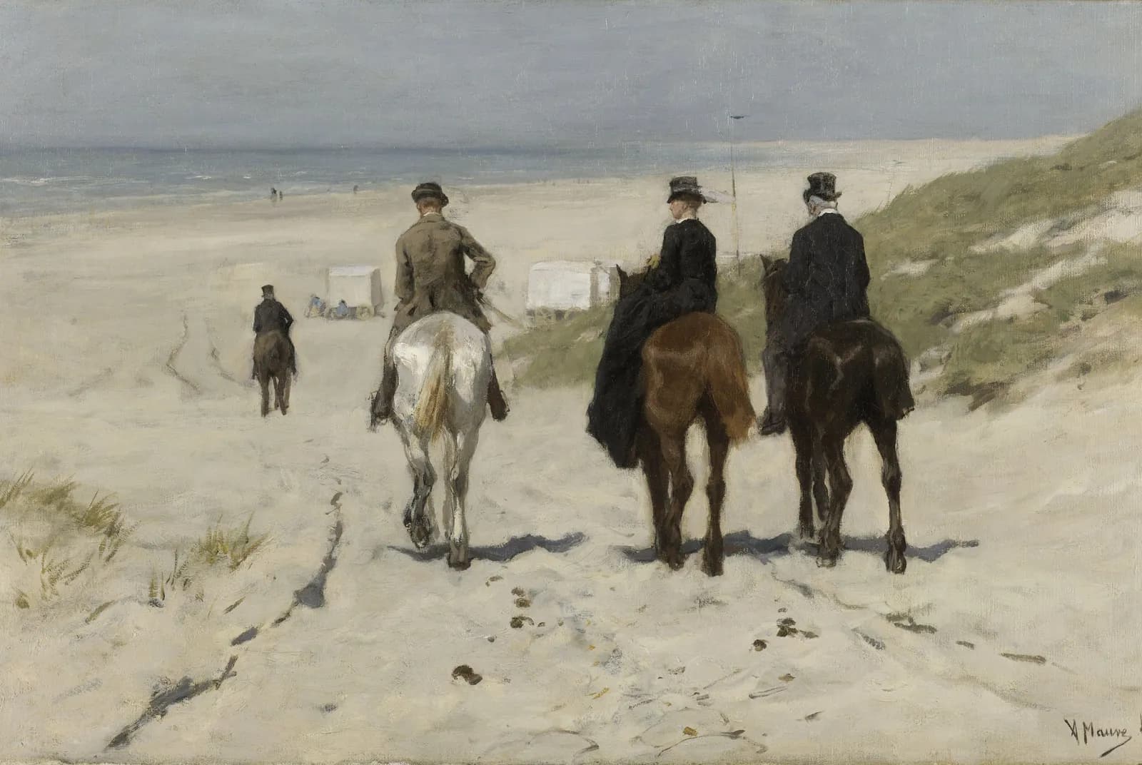 Morgenrit langs het strand – Anton Mauve