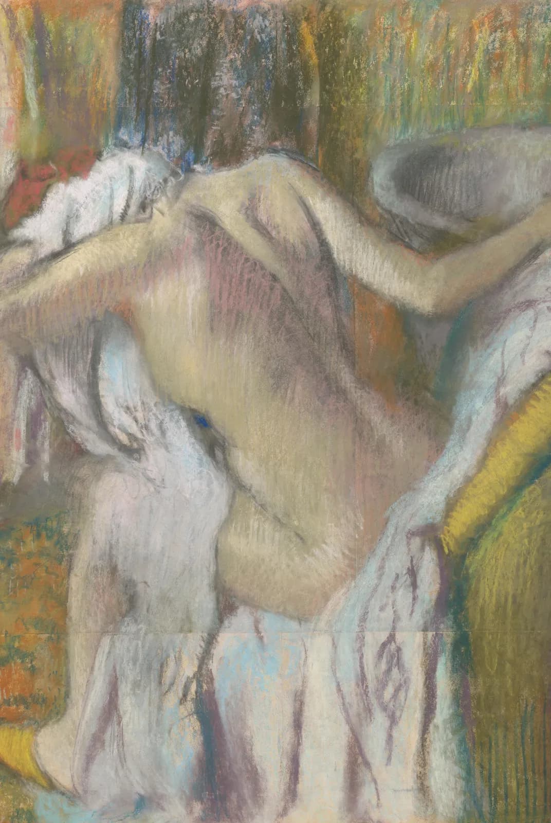 Na het bad, vrouw die zich afdroogt – Edgar Degas
