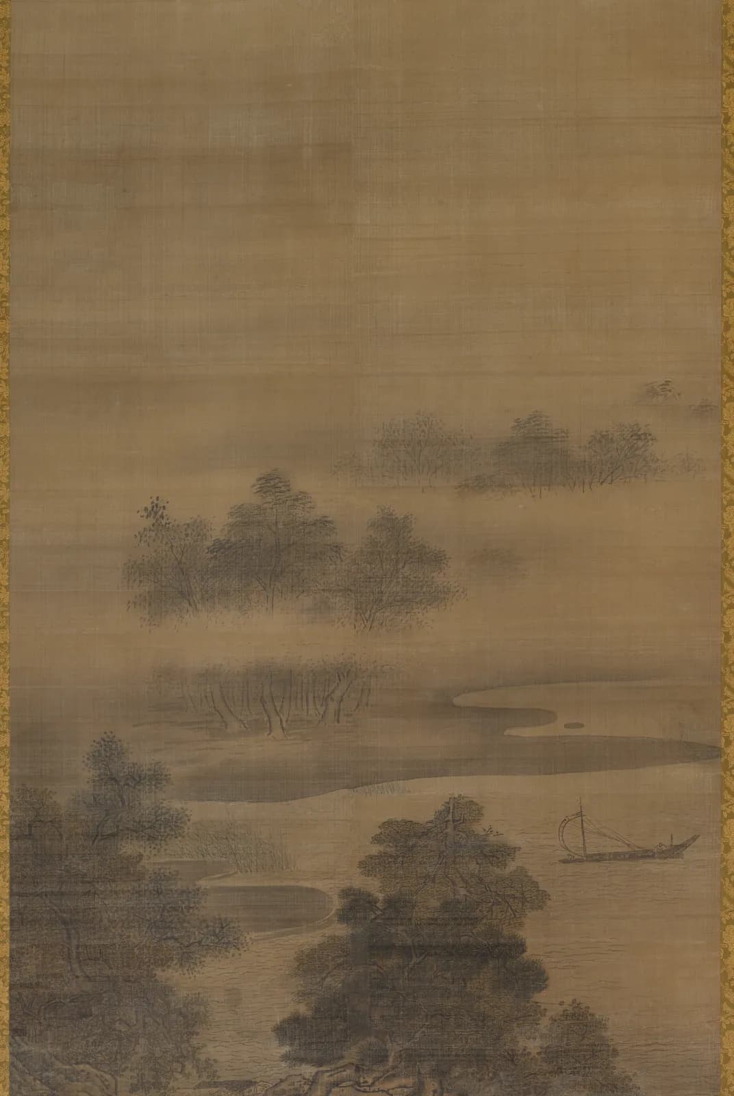 Nevelig Rivierlandschap – Sesshū Tōyō
