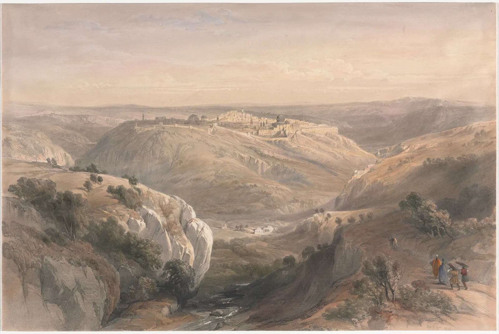 Oude stad in de vallei – David Roberts