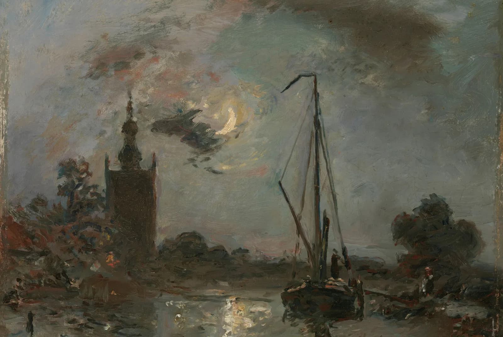 Overschie bij maneschijn – Johan Barthold Jongkind
