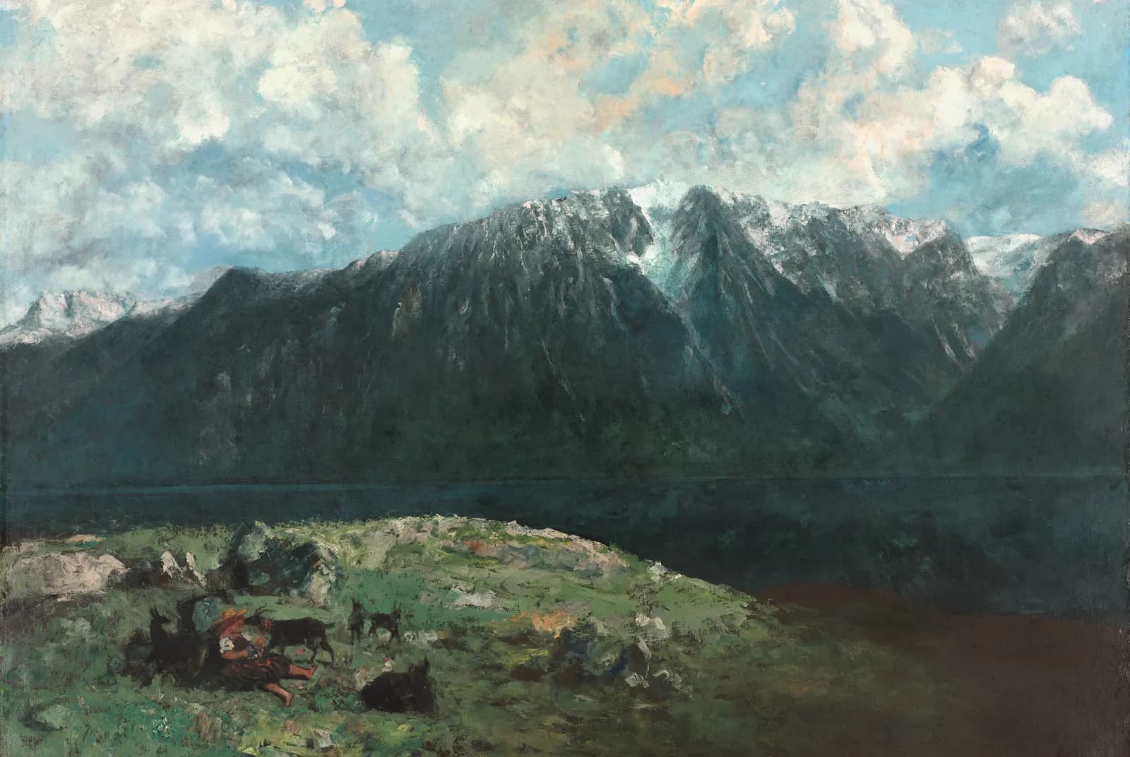 Panoramisch gezicht op de Alpen, Les Dents du Midi – Gustave Courbet