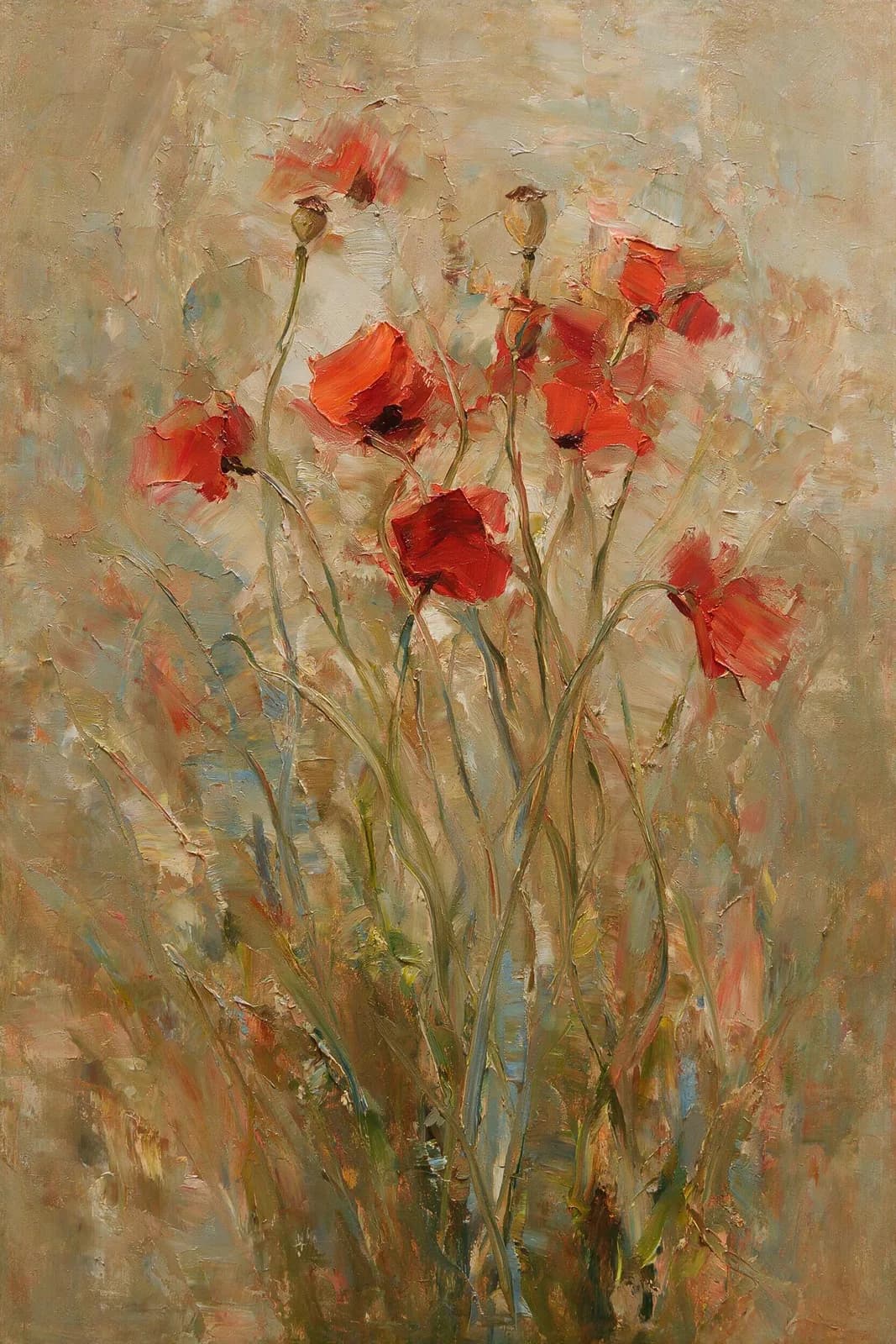Papavers op lange stelen