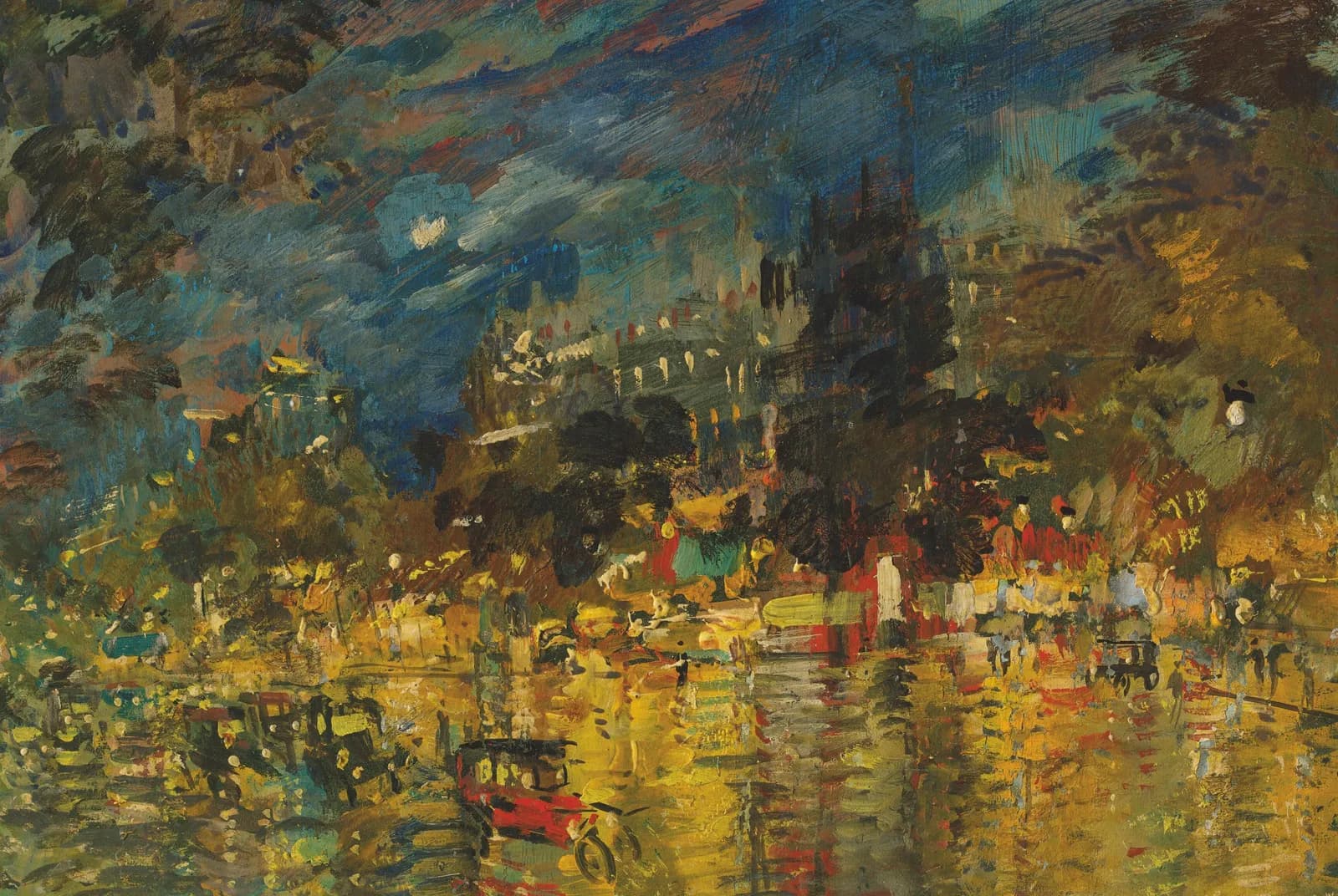 Parijse boulevard bij nacht – Konstantin Korovin