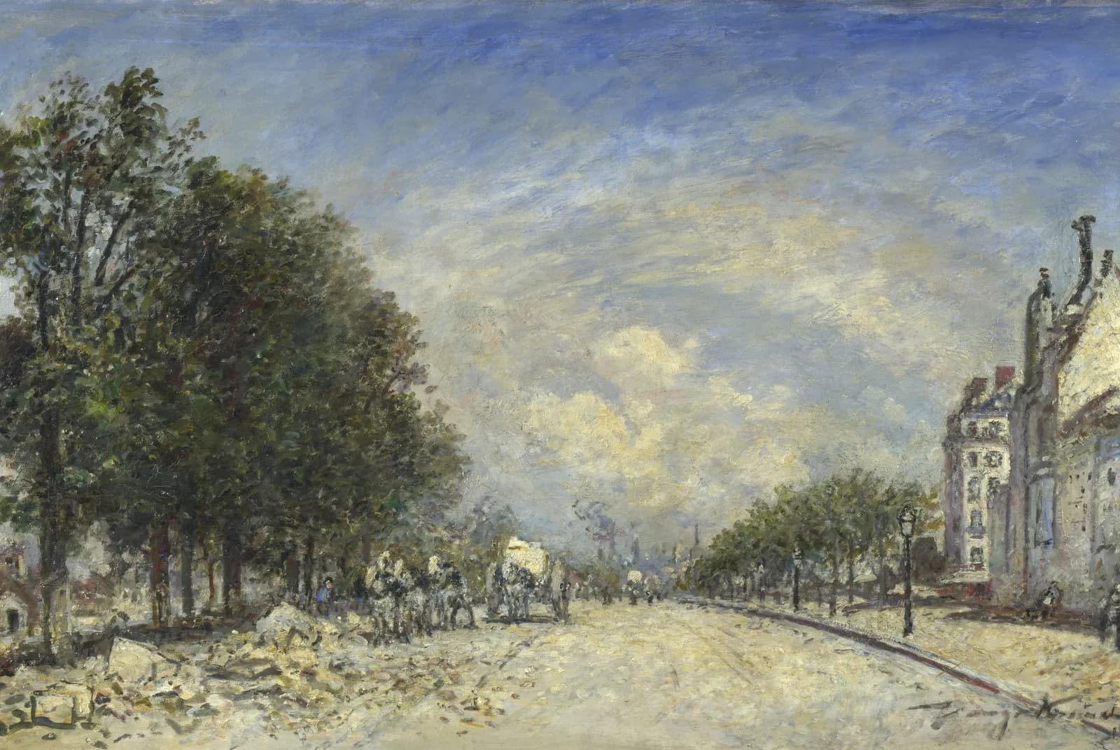 Parijse Boulevard in de Lentezon – Johan Barthold Jongkind