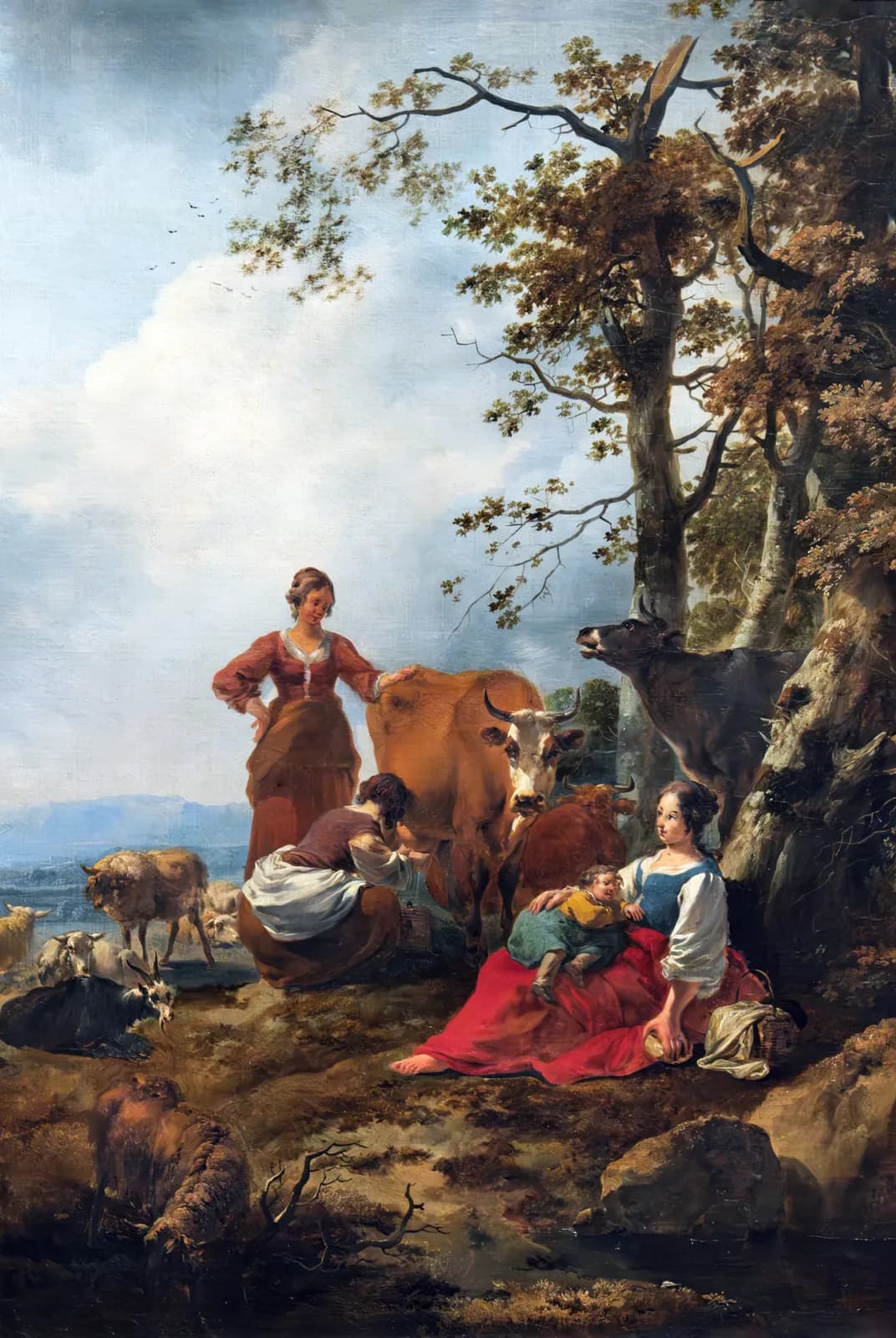 Pastorale scène met herders en vee – Isaac Levitan