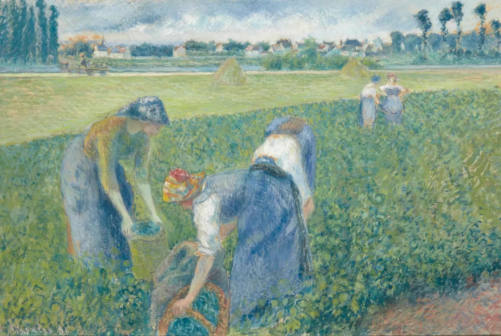 Boerinnen aan het werk op het veld, Pontoise – Camille Pissarro