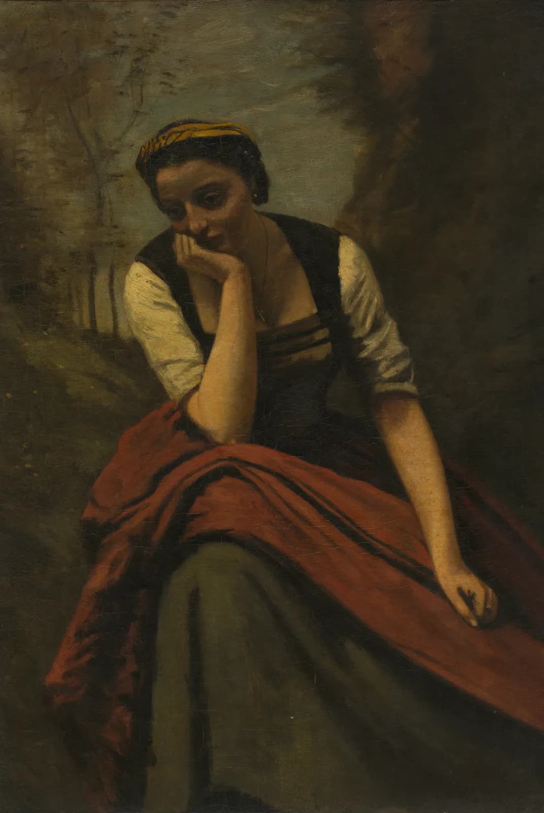Peinzende vrouw – Jean Baptiste Camille Corot