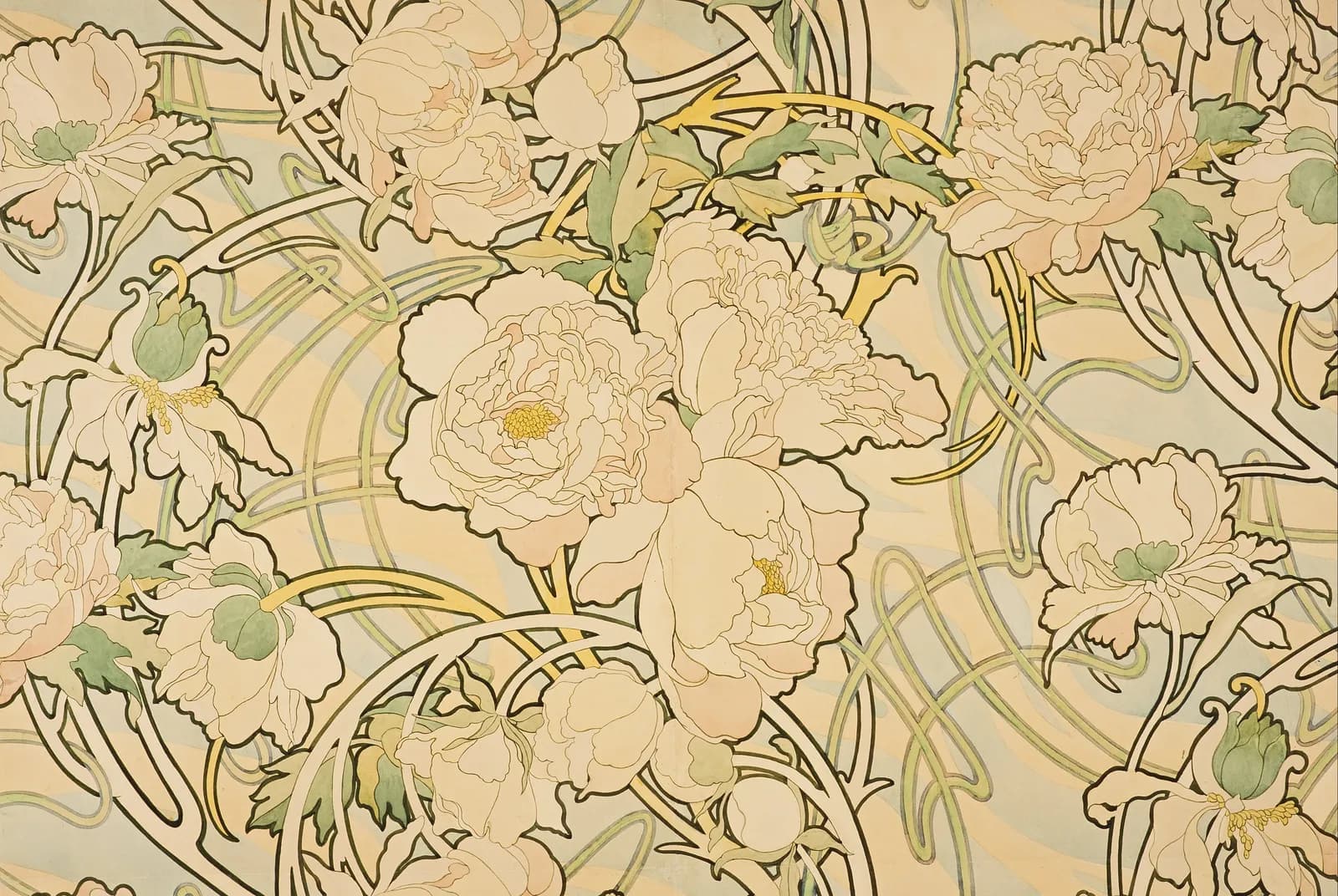 Pioenrozen – Alphonse Mucha