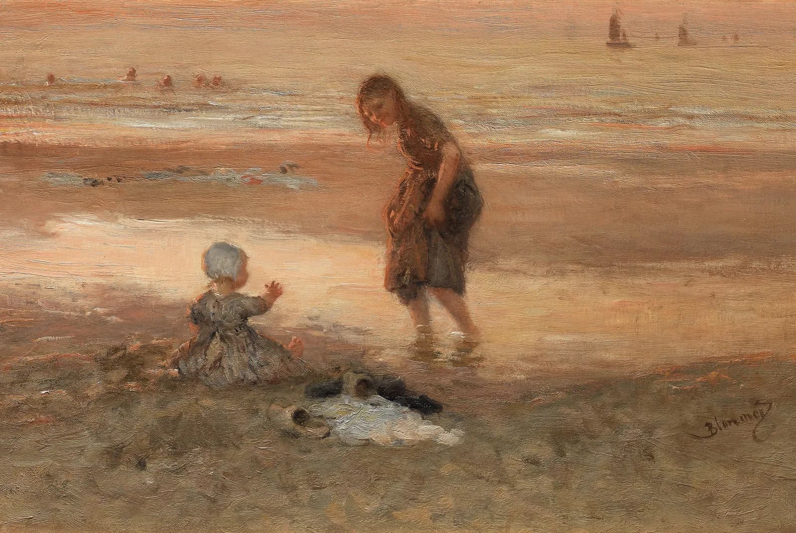 Pootjebaden bij eb – Bernard Blommers