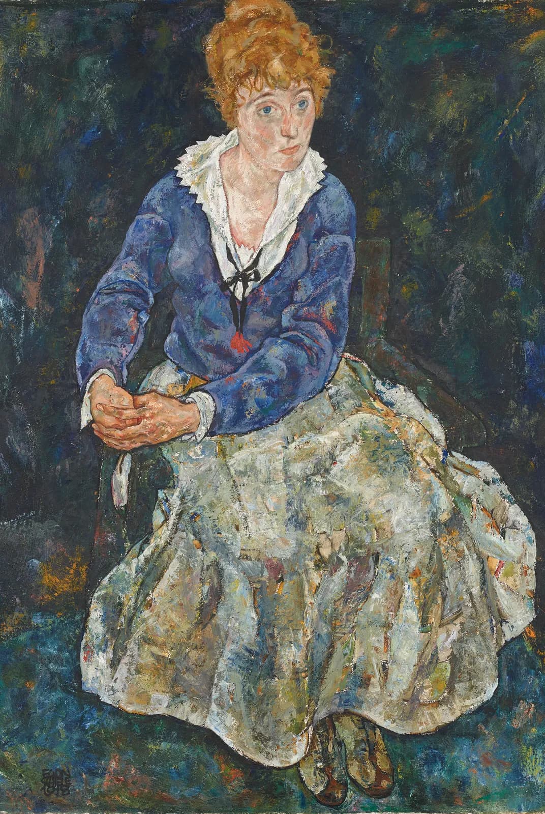 Portret van Edith Schiele, de vrouw van de kunstenaar – Egon Schiele