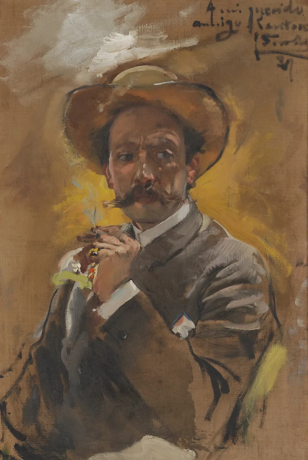 Portret van de schilder Francesco Santoro – Joaquín Sorolla