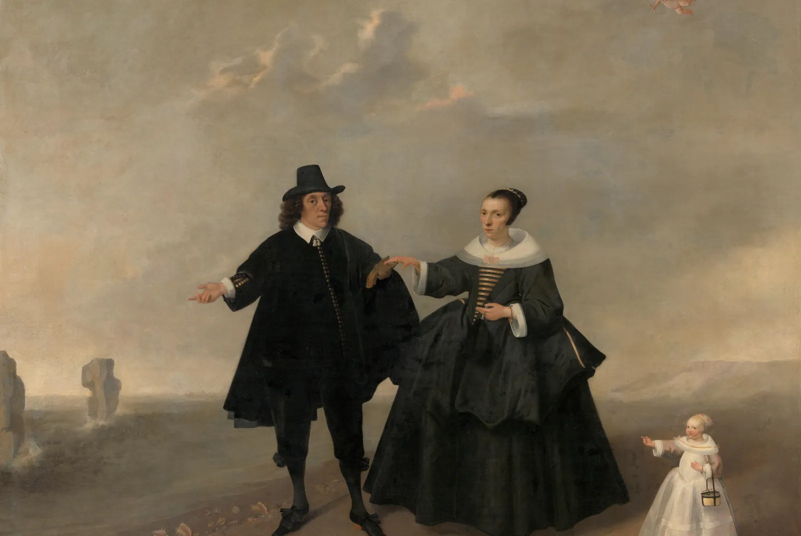 Portret van een echtpaar met kind
