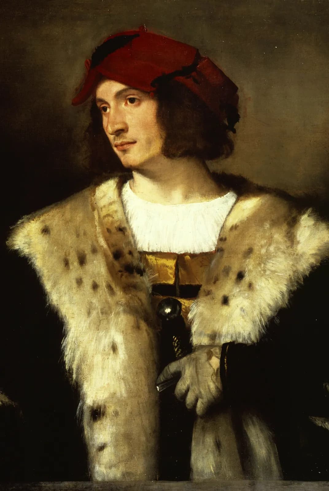 Portret van een Man met Rode Muts – Tiziano Vecellio