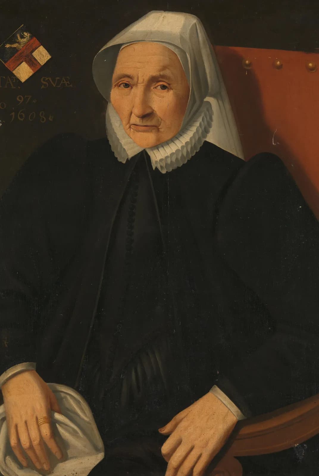 Portret van een oude vrouw uit de familie Haling