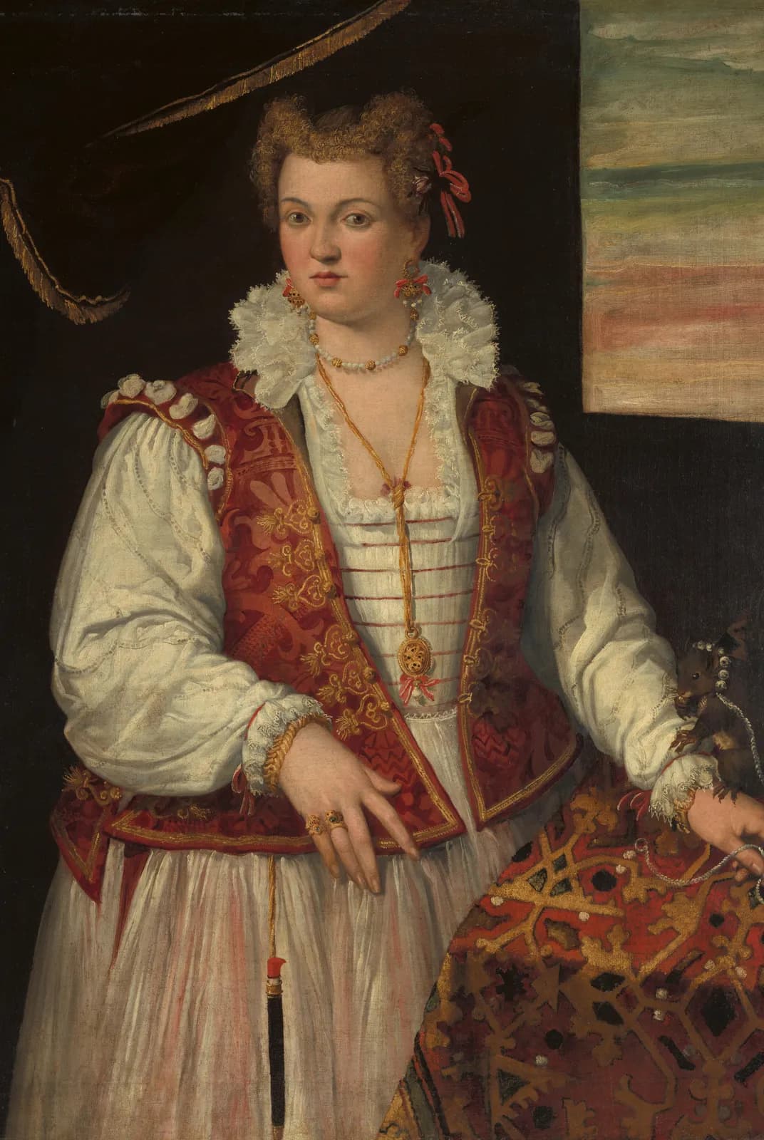 Portret van een vrouw met een eekhoorntje – Francesco Beccaruzzi