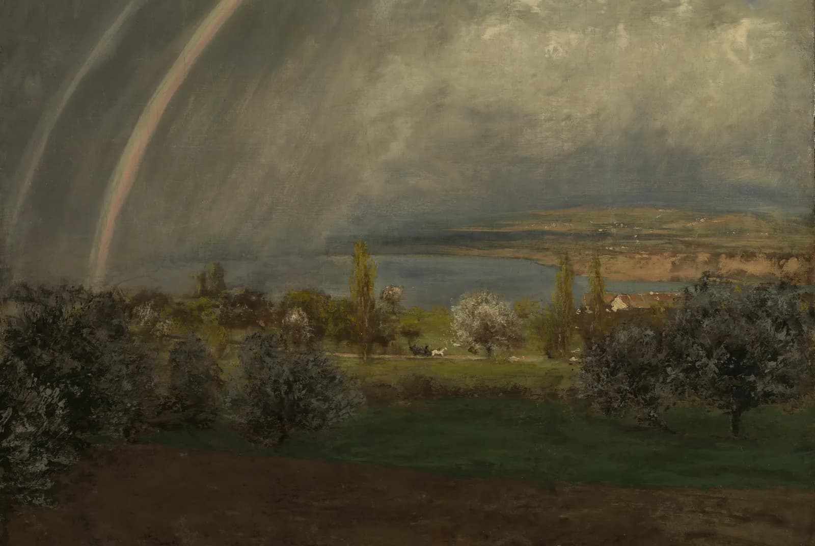 Regenboog boven het meer – Hans Thoma