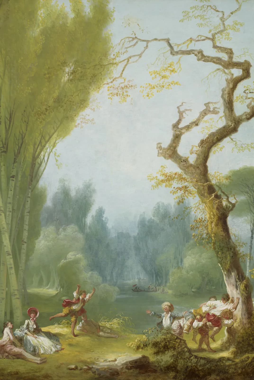 Ritje op de rug in het park – Jean-Honoré Fragonard