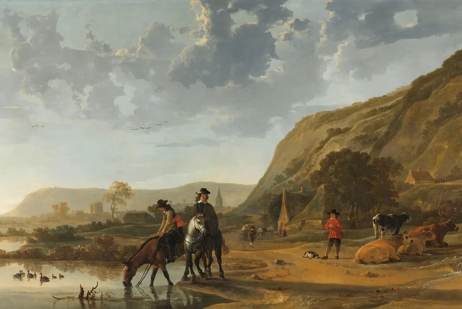 Rivierlandschap met ruiters – Aelbert Cuyp