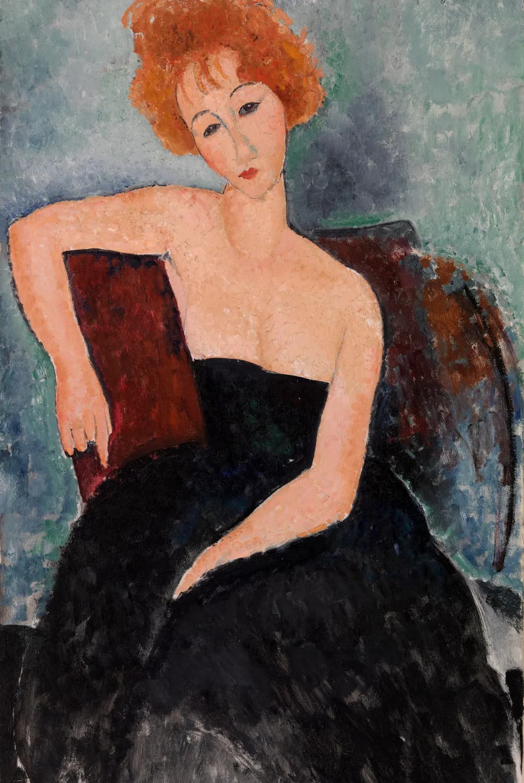 Roodharig meisje in avondjurk – Amedeo Modigliani