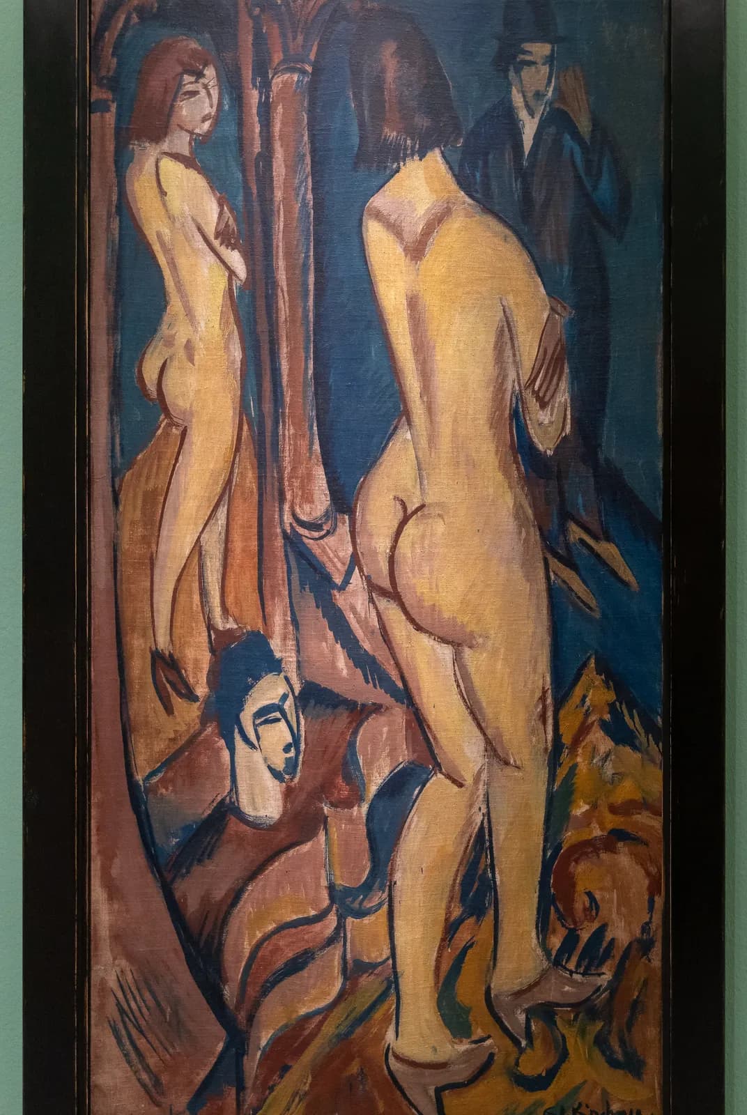 Rugnaakt met spiegel en man – Ernst Ludwig Kirchner