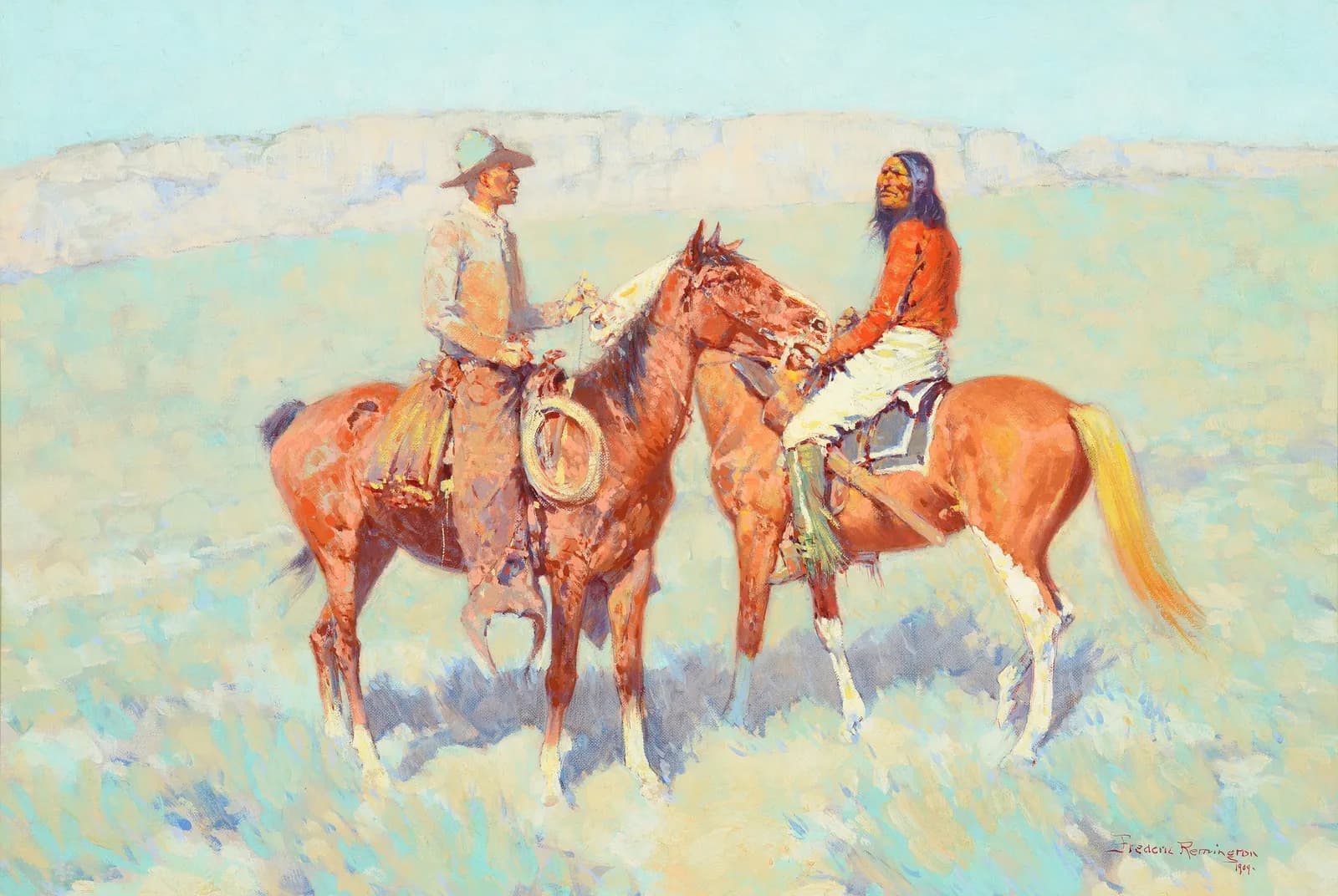 Rustdag op de prairie – Frederic Remington