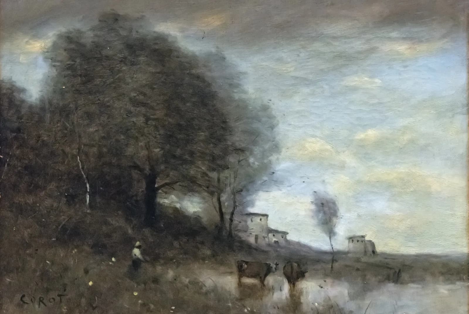 Rustiek landschap met vee – Jean-Baptiste-Camille Corot