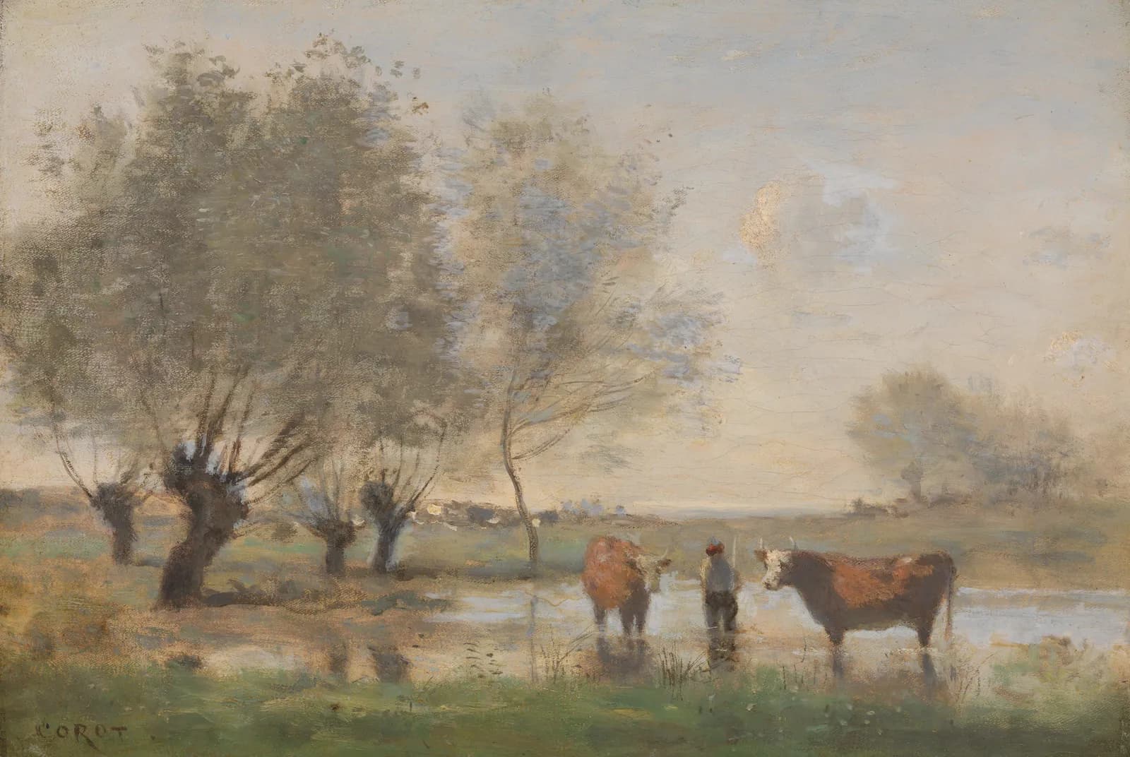Rustig landschap met vee – Jean-Baptiste-Camille Corot