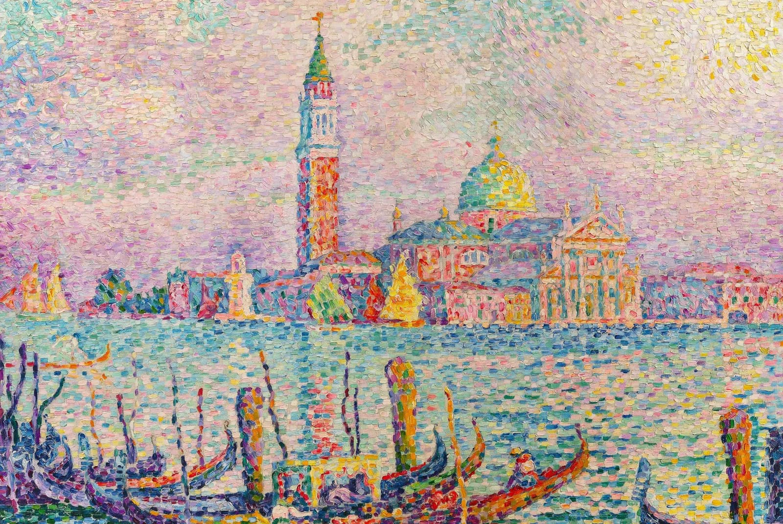 San Giorgio bij zonsondergang, Venetië – Paul Signac