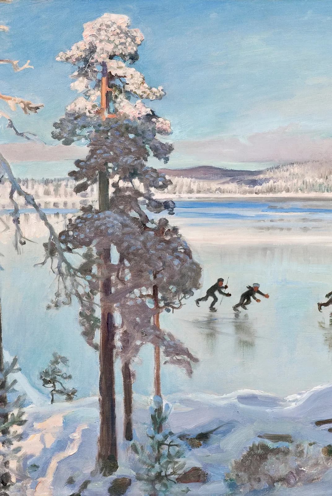 Schaatsers bij de oever van Kalela – Akseli Gallen-Kallela