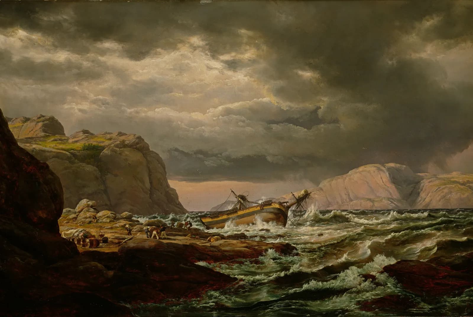 Scheepswrak aan de Noorse kust – Johan Christian Dahl