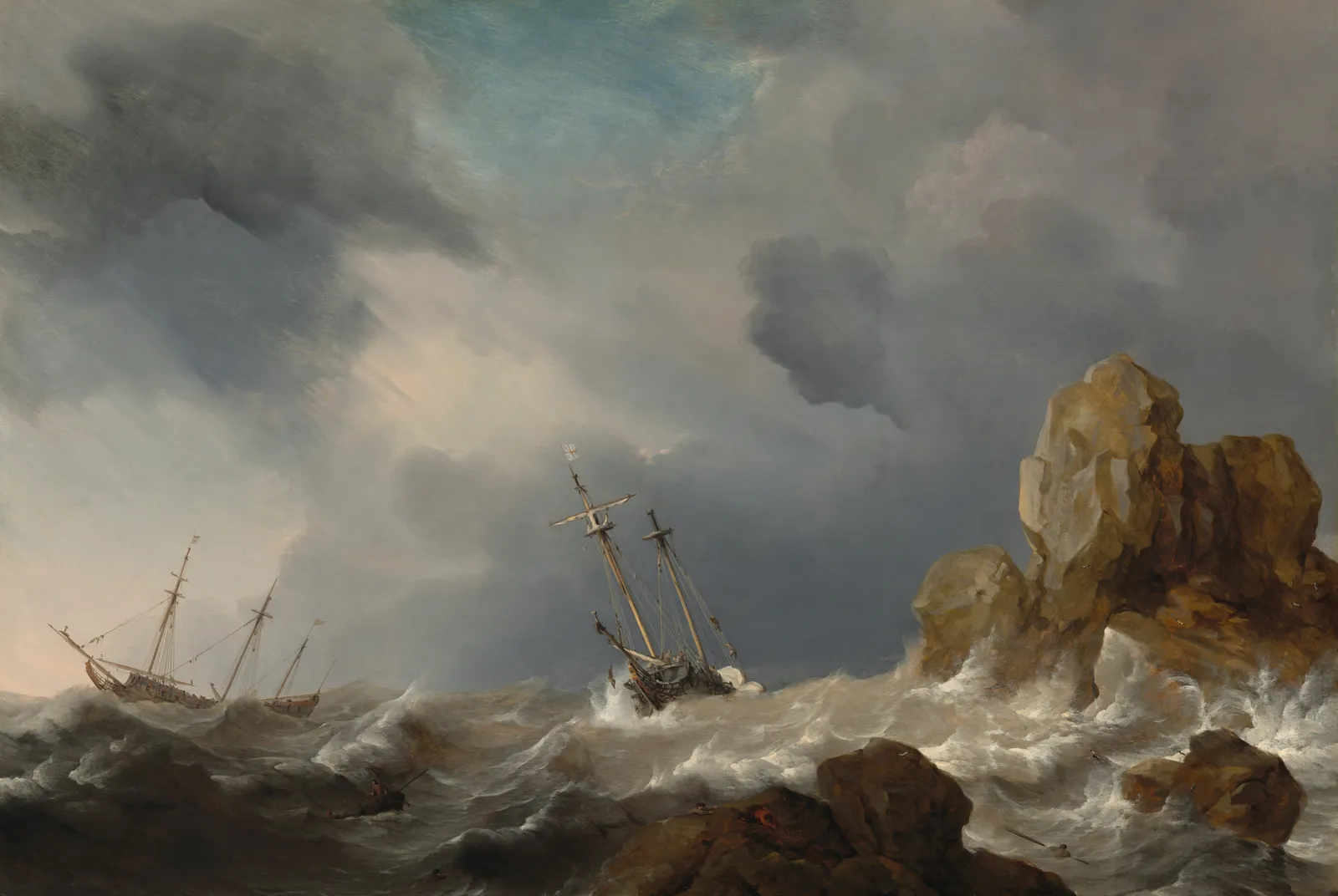 Schepen in een storm – Willem van de Velde