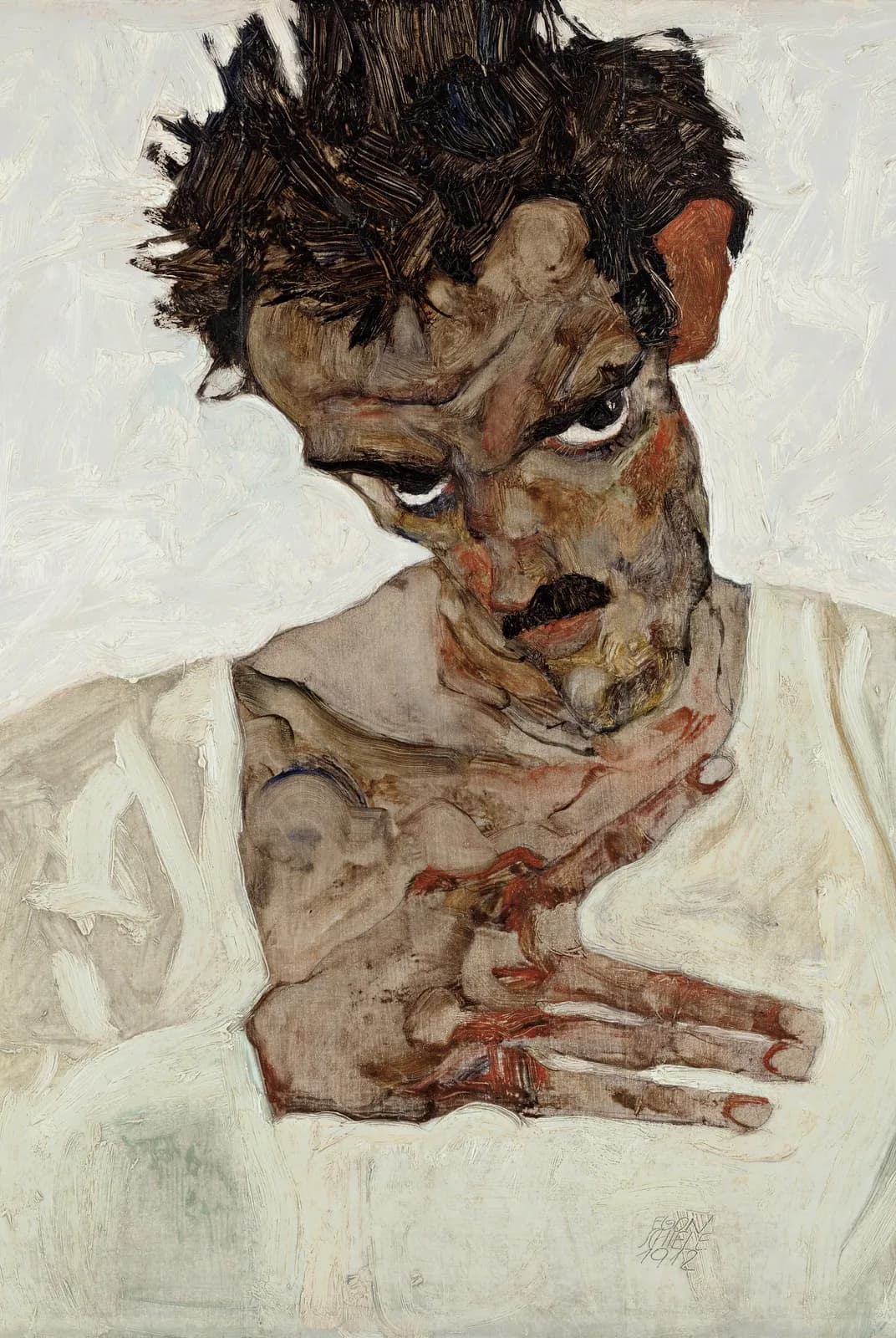 Zelfportret met gebogen hoofd – Egon Schiele