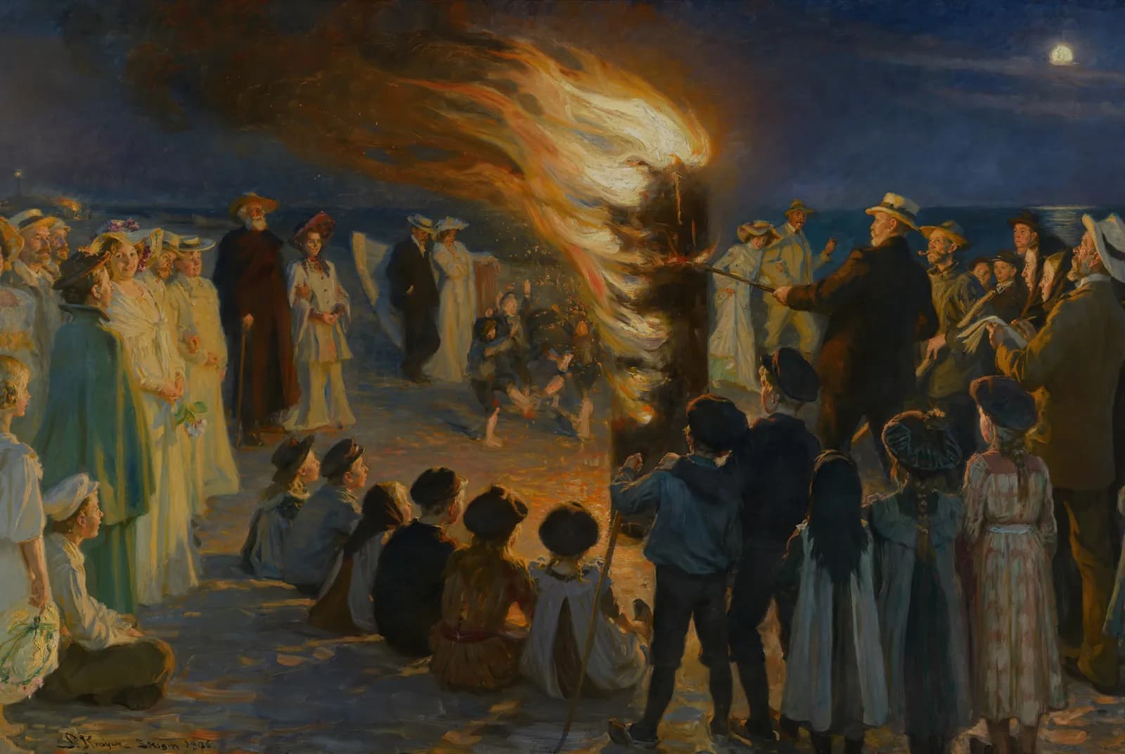 Sint-Jansvuur op het strand van Skagen – Peder Severin Krøyer