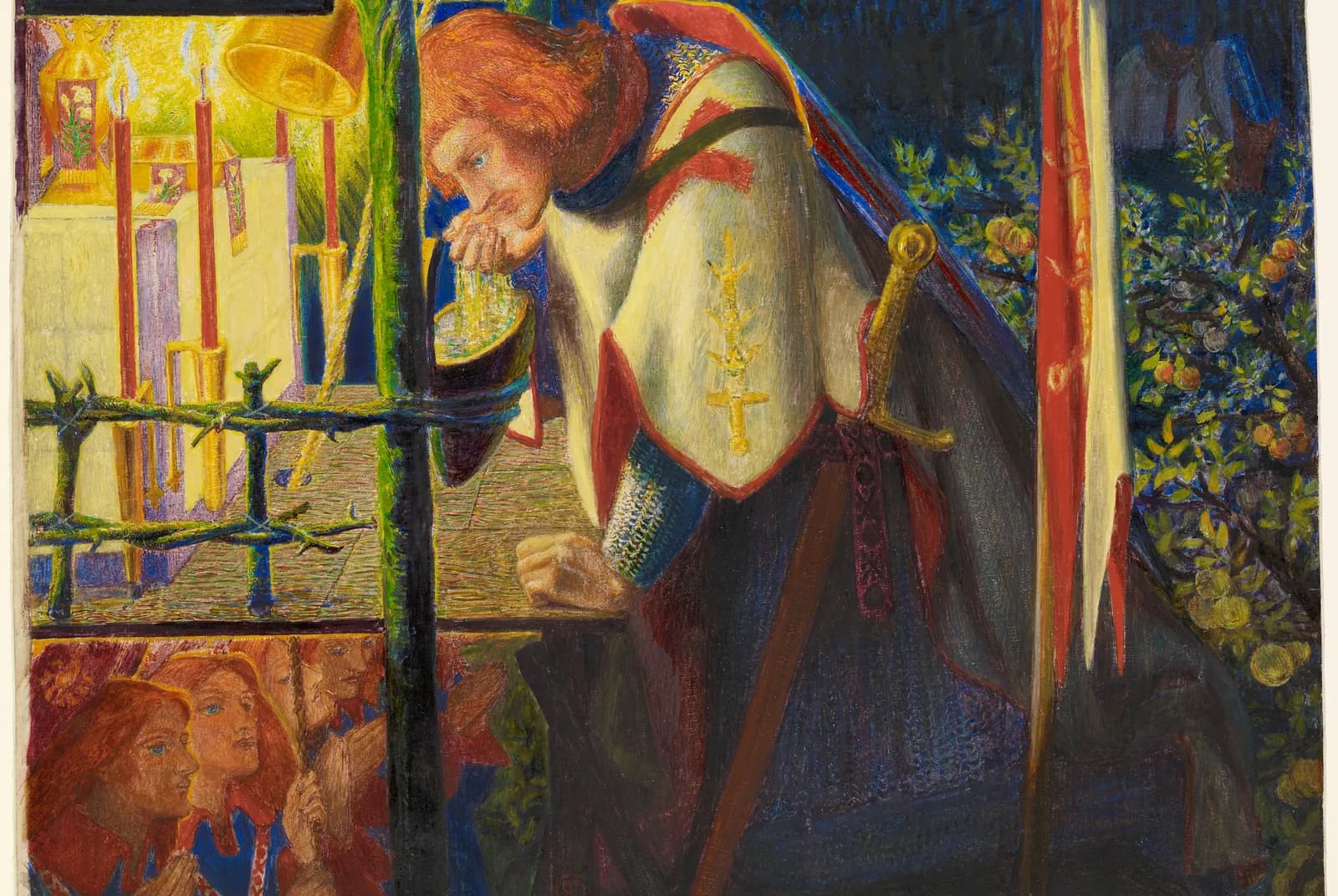 Sir Galahad bij de vervallen kapel – Dante Gabriel Rossetti