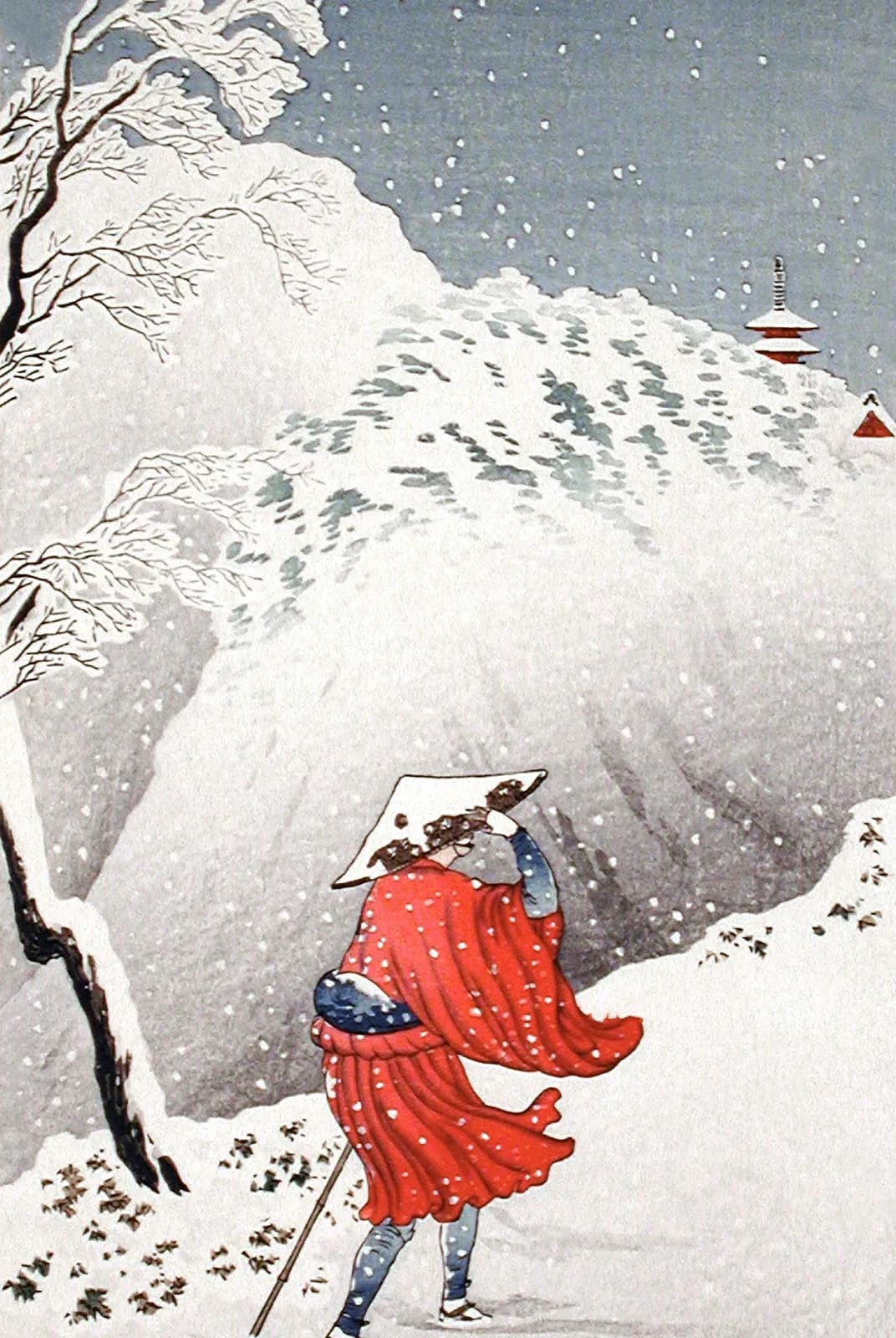 Sneeuwavond op een bergpad – Takahashi Hiroaki