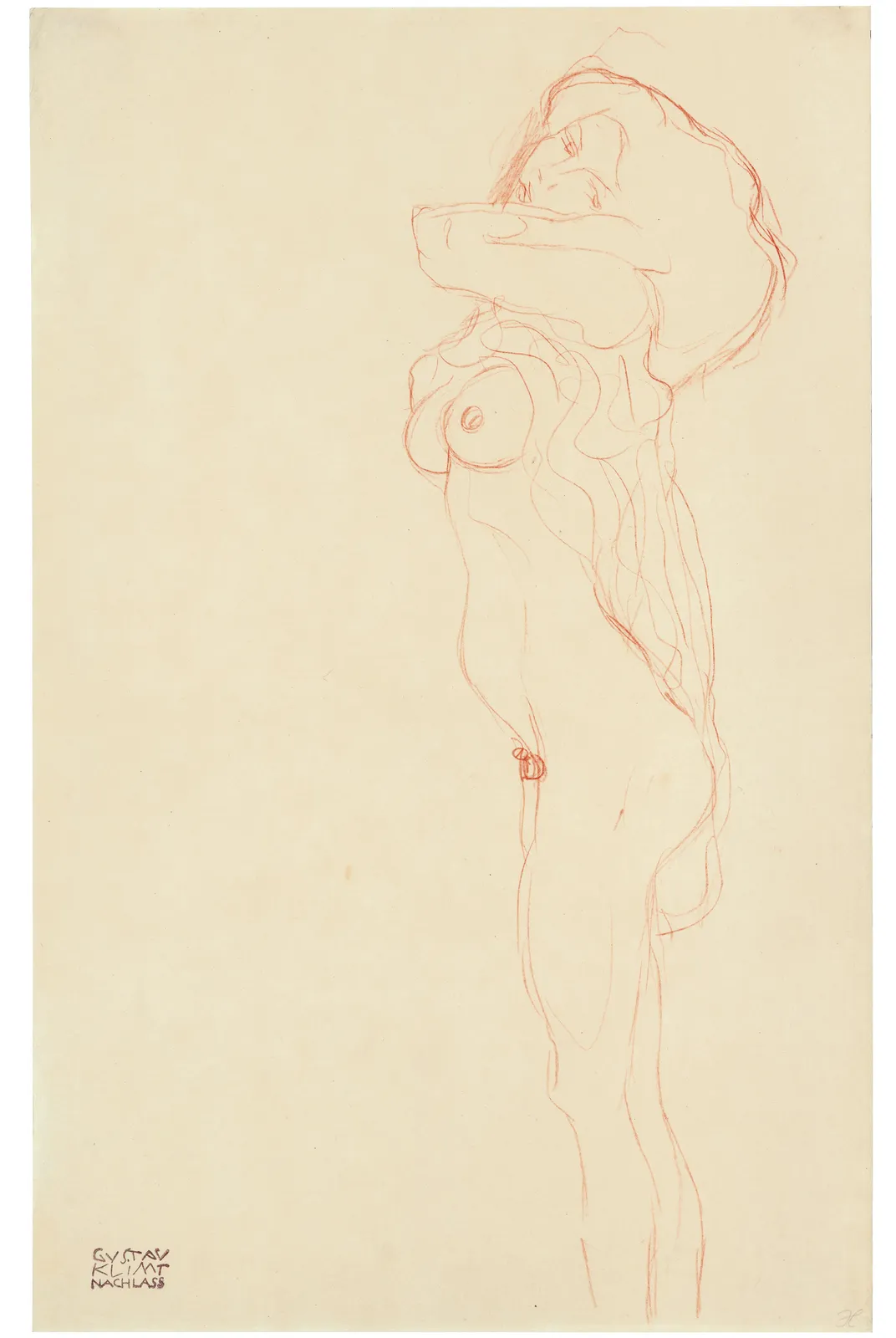 Staand halfnaakt naar links – Gustav Klimt