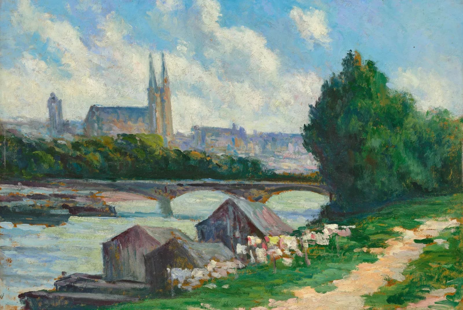Stadsgezicht aan de rivier – Maximilien Luce