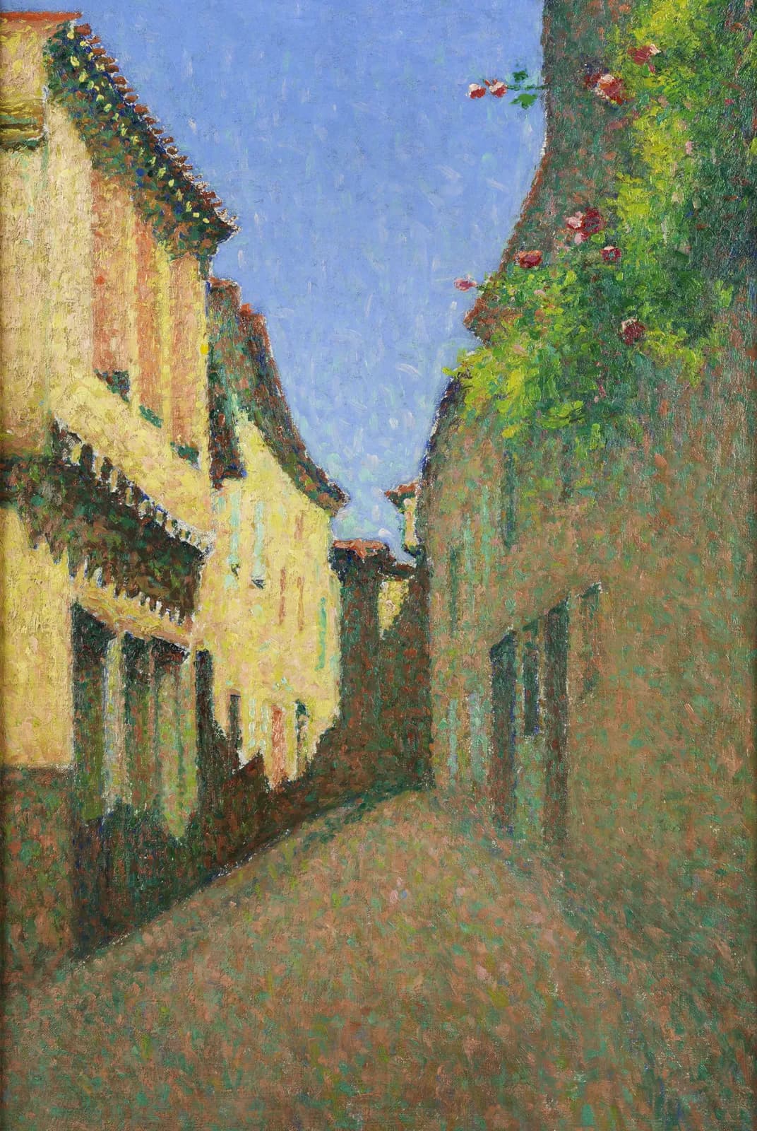 Steegje met bloeiend balkon – Achille Laugé