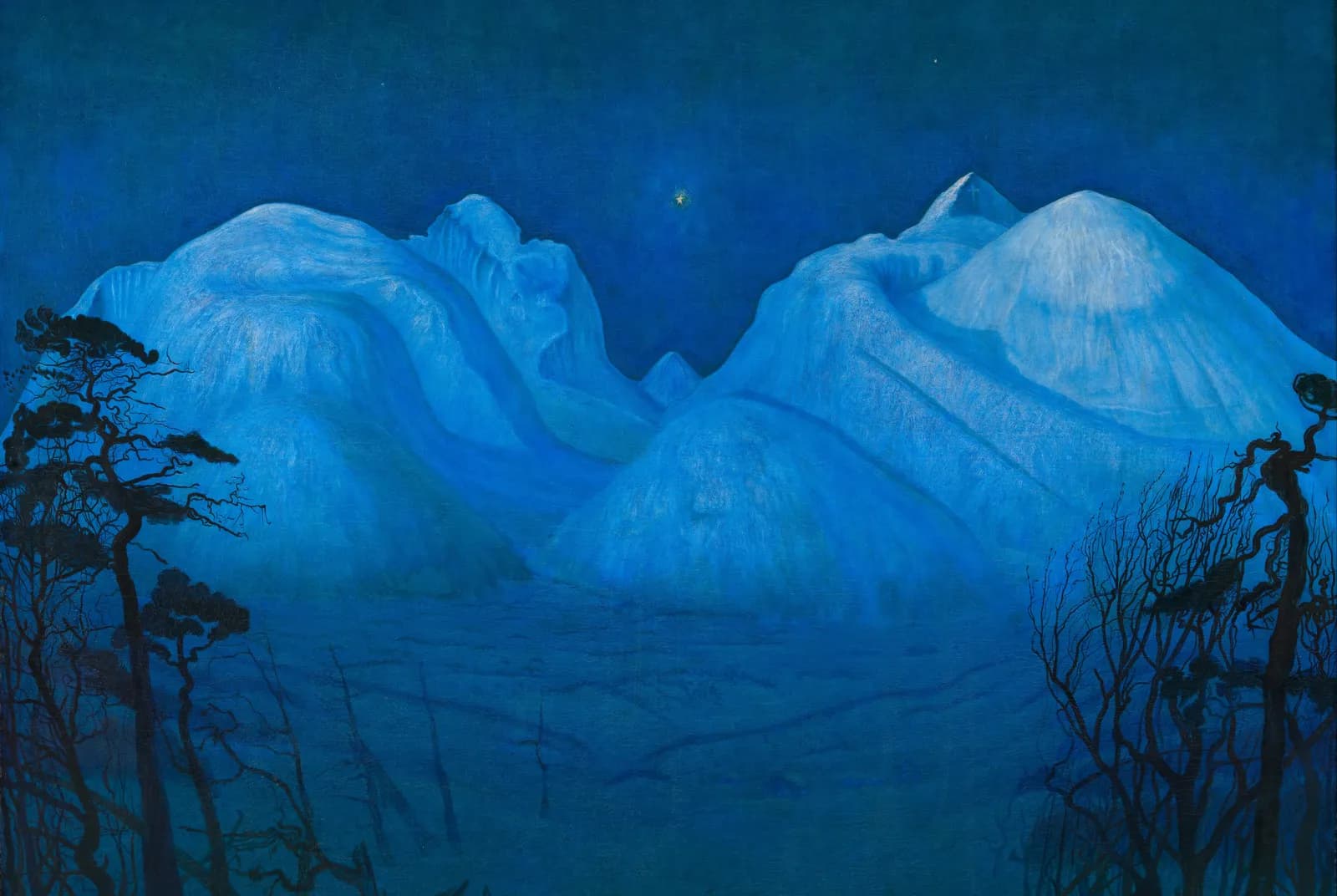 Sterrennacht boven de bergen – Harald Sohlberg