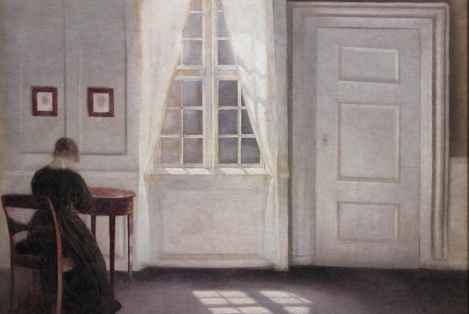 Stille kamer met zonlicht – Vilhelm Hammershøi