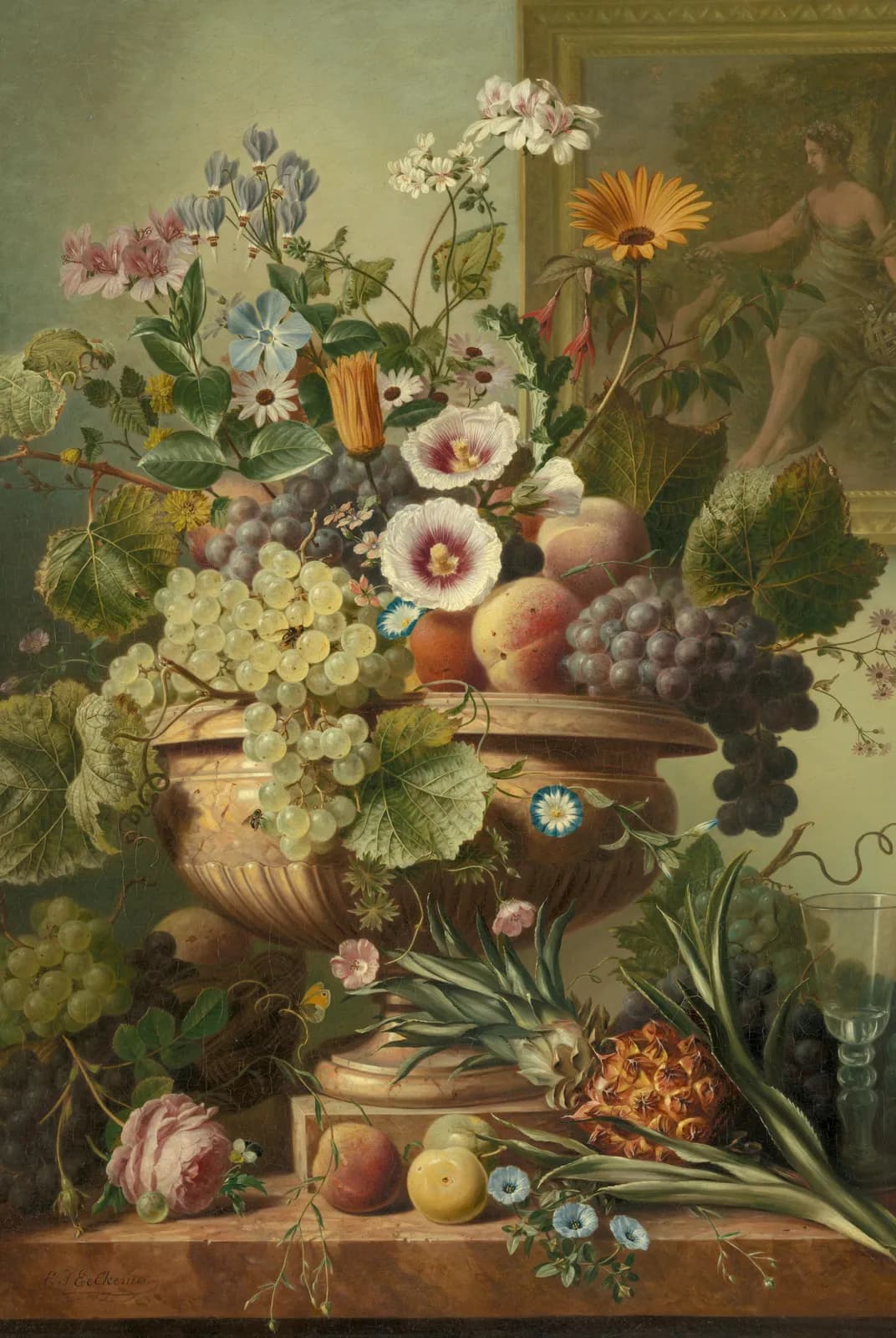 Stilleven met bloemen en fruit – Eelke Jelles Eelkema