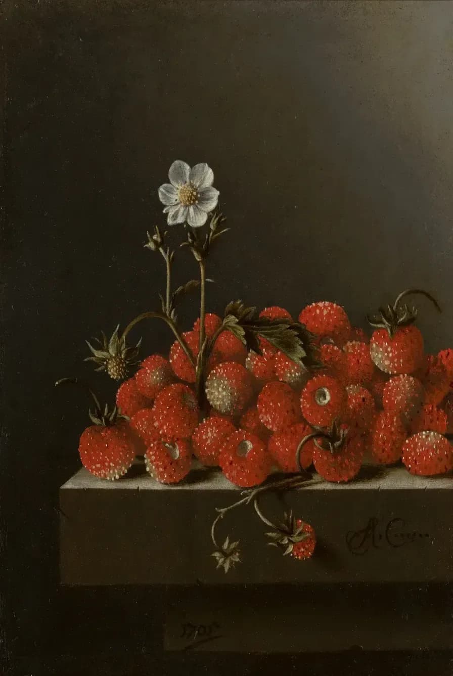 Stilleven met bosaardbeien – Adriaen Coorte