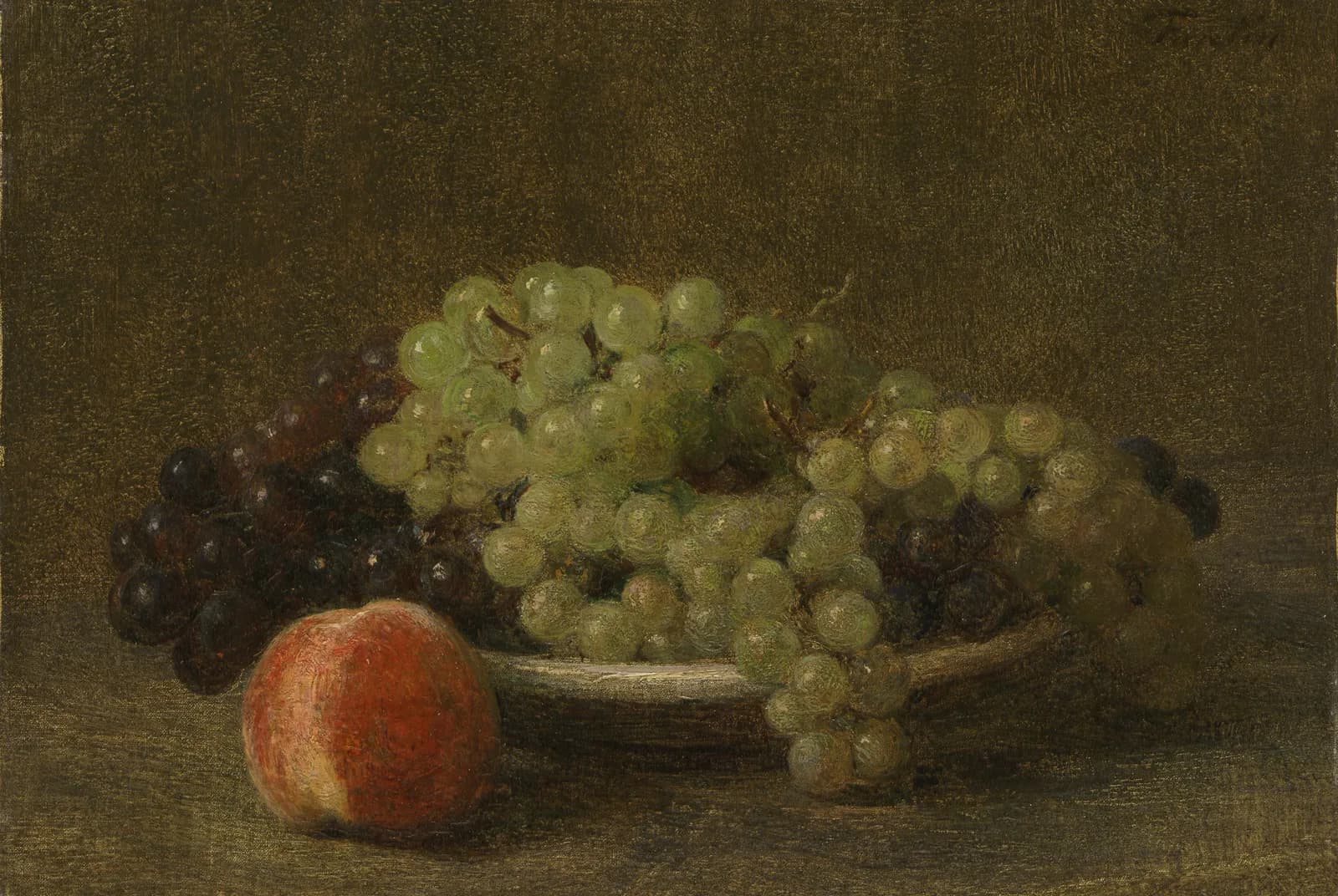 Stilleven met druiven en een perzik – Henri Fantin-Latour